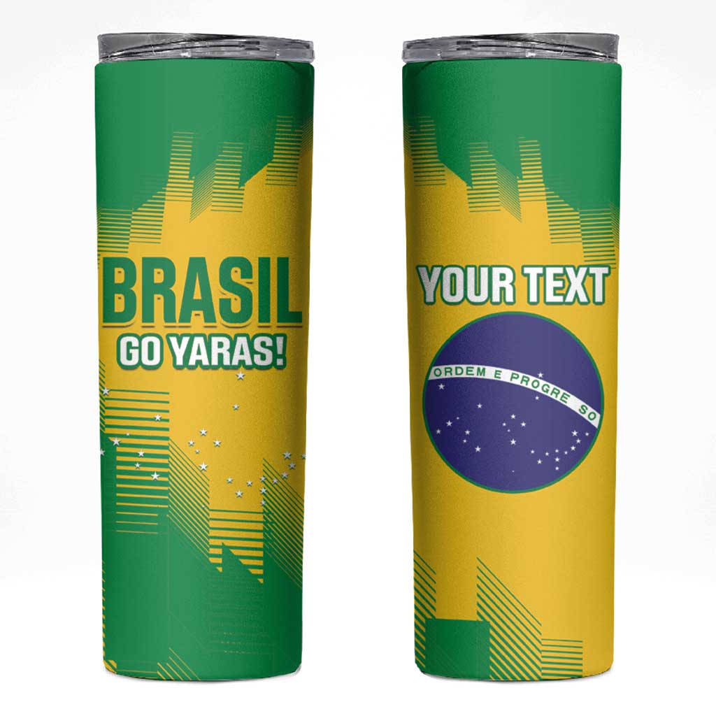 Custom Brasil Rugby 2025 Skinny Tumbler Go Champions Yaras - Wonder Print Shop