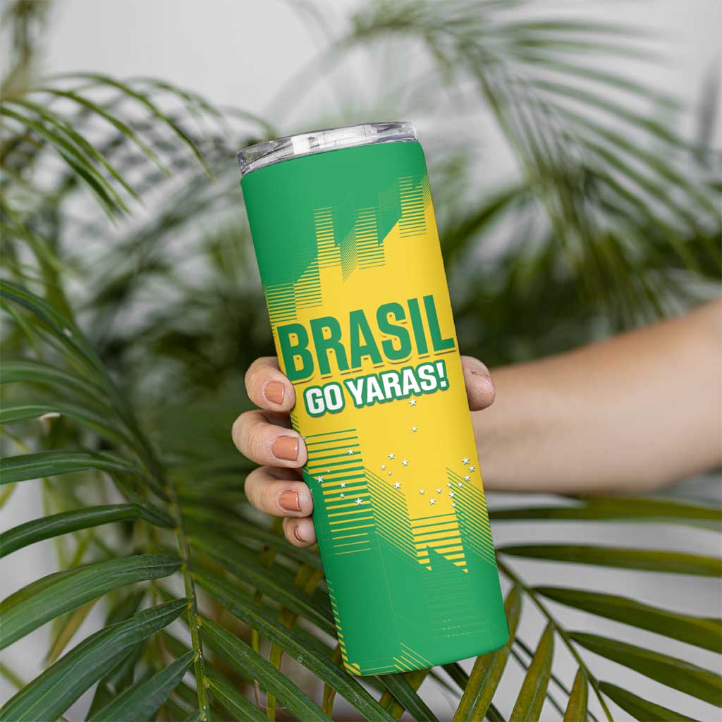 Custom Brasil Rugby 2025 Skinny Tumbler Go Champions Yaras - Wonder Print Shop