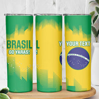 Custom Brasil Rugby 2025 Skinny Tumbler Go Champions Yaras - Wonder Print Shop