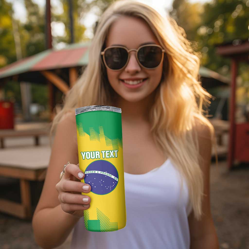 Custom Brasil Rugby 2025 Skinny Tumbler Go Champions Yaras - Wonder Print Shop