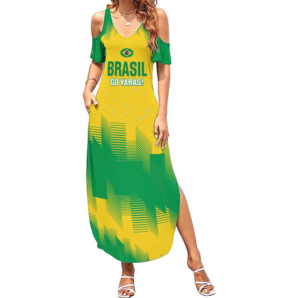 Custom Brasil Rugby 2025 Summer Maxi Dress Go Champions Yaras - Wonder Print Shop