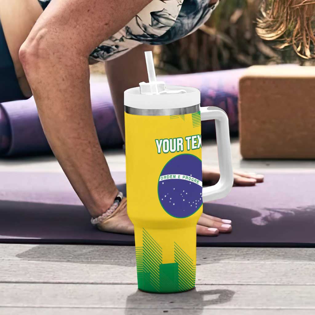 Custom Brasil Rugby 2025 Tumbler With Handle Go Champions Yaras - Wonder Print Shop