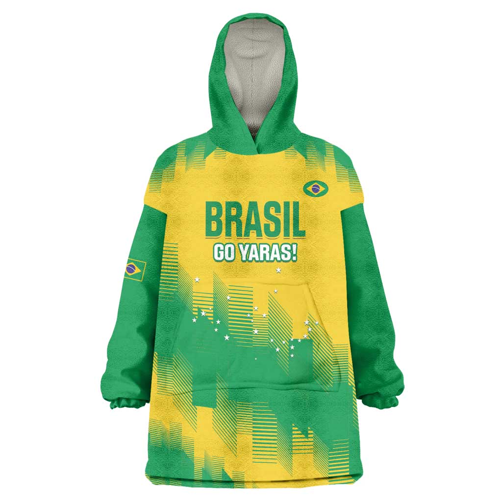Custom Brasil Rugby 2025 Wearable Blanket Hoodie Go Champions Yaras - Wonder Print Shop