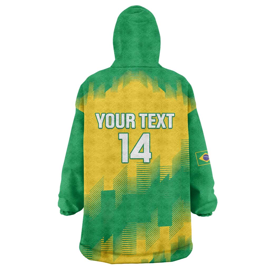 Custom Brasil Rugby 2025 Wearable Blanket Hoodie Go Champions Yaras - Wonder Print Shop