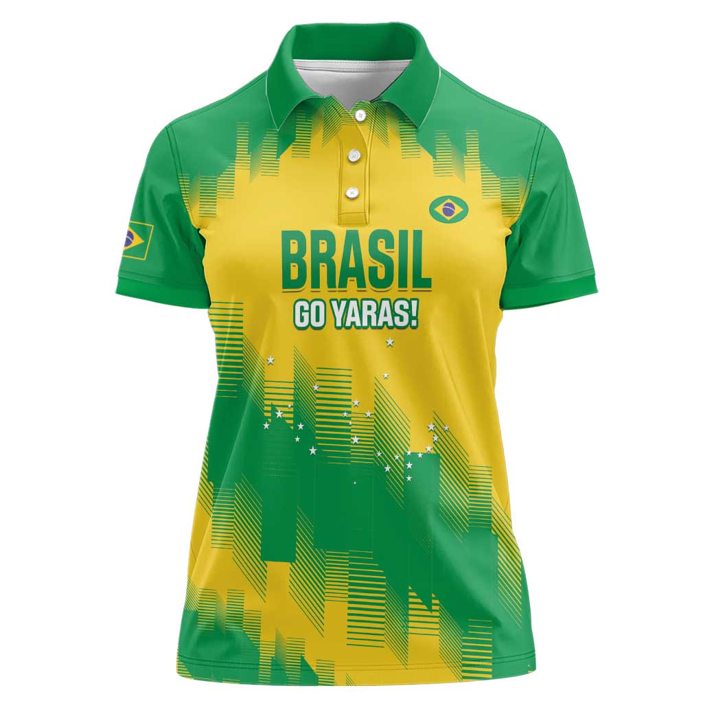 Custom Brasil Rugby 2025 Women Polo Shirt Go Champions Yaras - Wonder Print Shop