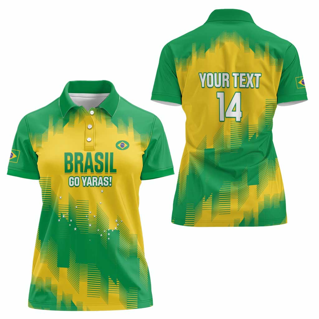 Custom Brasil Rugby 2025 Women Polo Shirt Go Champions Yaras - Wonder Print Shop