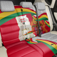 Ghana Independence Day Back Car Seat Cover Gana Map Happy 67 Years Anniversary - Wonder Print Shop