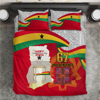 Ghana Independence Day Bedding Set Gana Map Happy 67 Years Anniversary - Wonder Print Shop