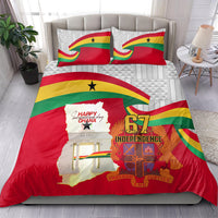 Ghana Independence Day Bedding Set Gana Map Happy 67 Years Anniversary - Wonder Print Shop