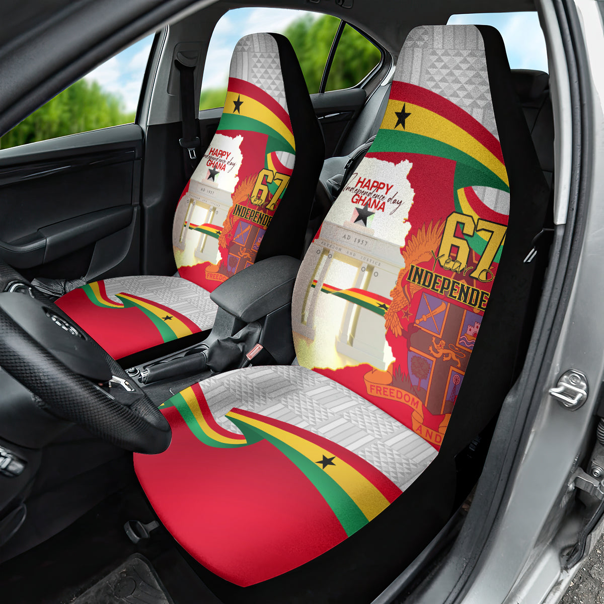 Ghana Independence Day Car Seat Cover Gana Map Happy 67 Years Anniversary - Wonder Print Shop