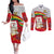 Ghana Independence Day Couples Matching Off The Shoulder Long Sleeve Dress and Long Sleeve Button Shirt Gana Map Happy 67 Years Anniversary