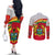 Ghana Independence Day Couples Matching Off The Shoulder Long Sleeve Dress and Long Sleeve Button Shirt Gana Map Happy 67 Years Anniversary