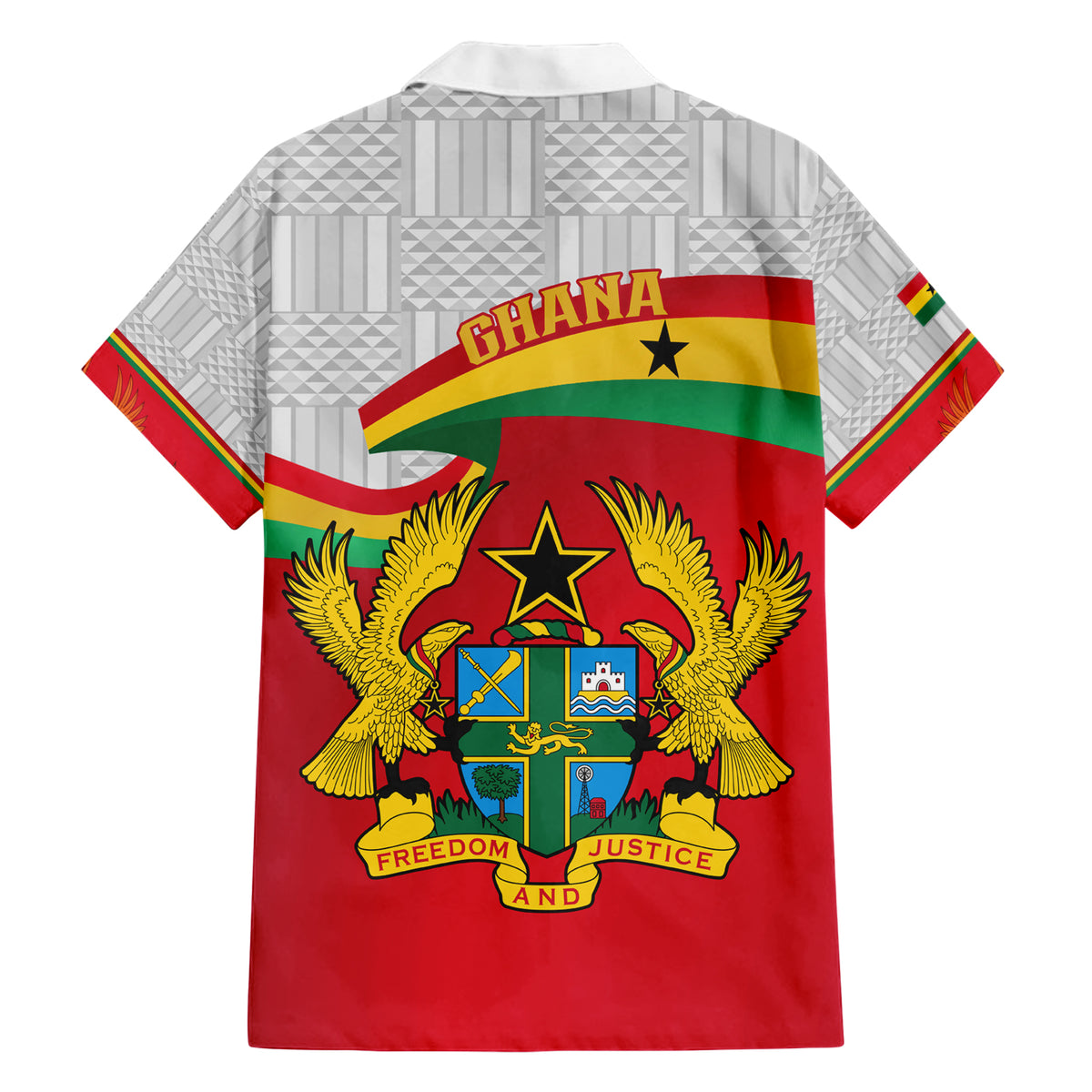 Ghana Independence Day Family Matching Short Sleeve Bodycon Dress and Hawaiian Shirt Gana Map Happy 67 Years Anniversary - Wonder Print Shop