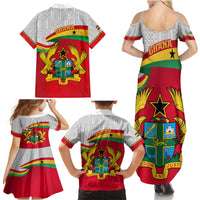 Ghana Independence Day Family Matching Summer Maxi Dress and Hawaiian Shirt Gana Map Happy 67 Years Anniversary - Wonder Print Shop