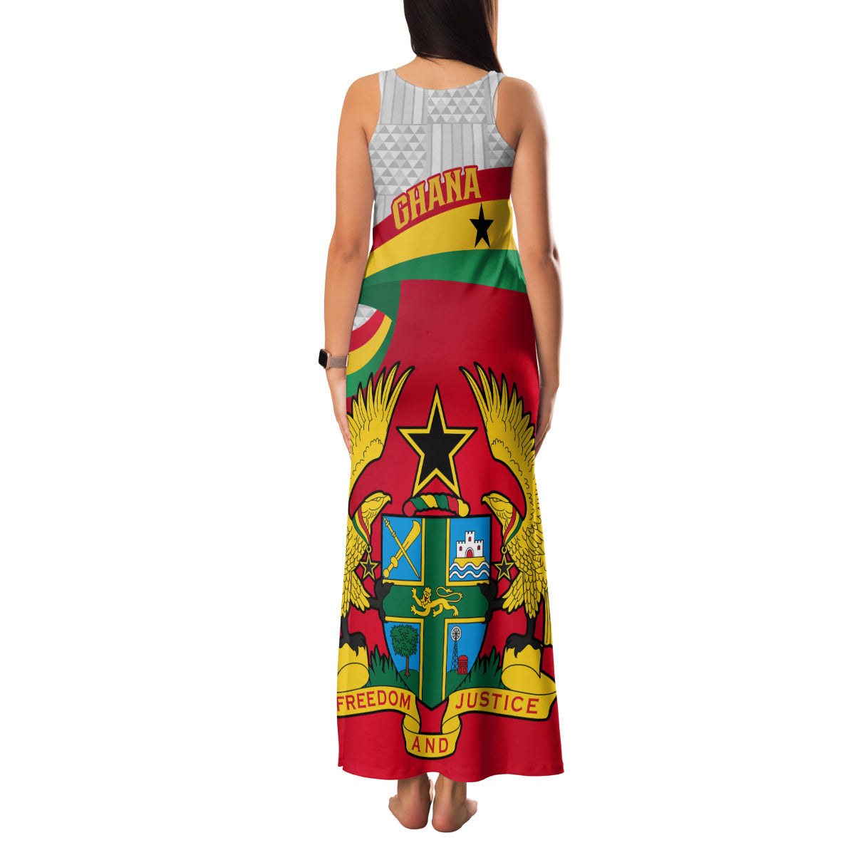 Ghana Independence Day Family Matching Tank Maxi Dress and Hawaiian Shirt Gana Map Happy 67 Years Anniversary - Wonder Print Shop