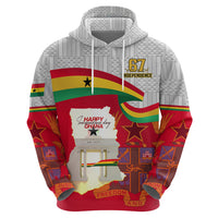 Ghana Independence Day Hoodie Gana Map Happy 67 Years Anniversary - Wonder Print Shop