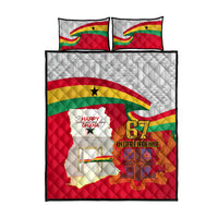 Ghana Independence Day Quilt Bed Set Gana Map Happy 67 Years Anniversary - Wonder Print Shop