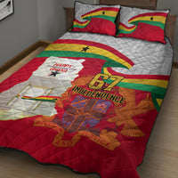 Ghana Independence Day Quilt Bed Set Gana Map Happy 67 Years Anniversary - Wonder Print Shop