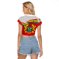 Ghana Independence Day Raglan Cropped T Shirt Gana Map Happy 67 Years Anniversary - Wonder Print Shop