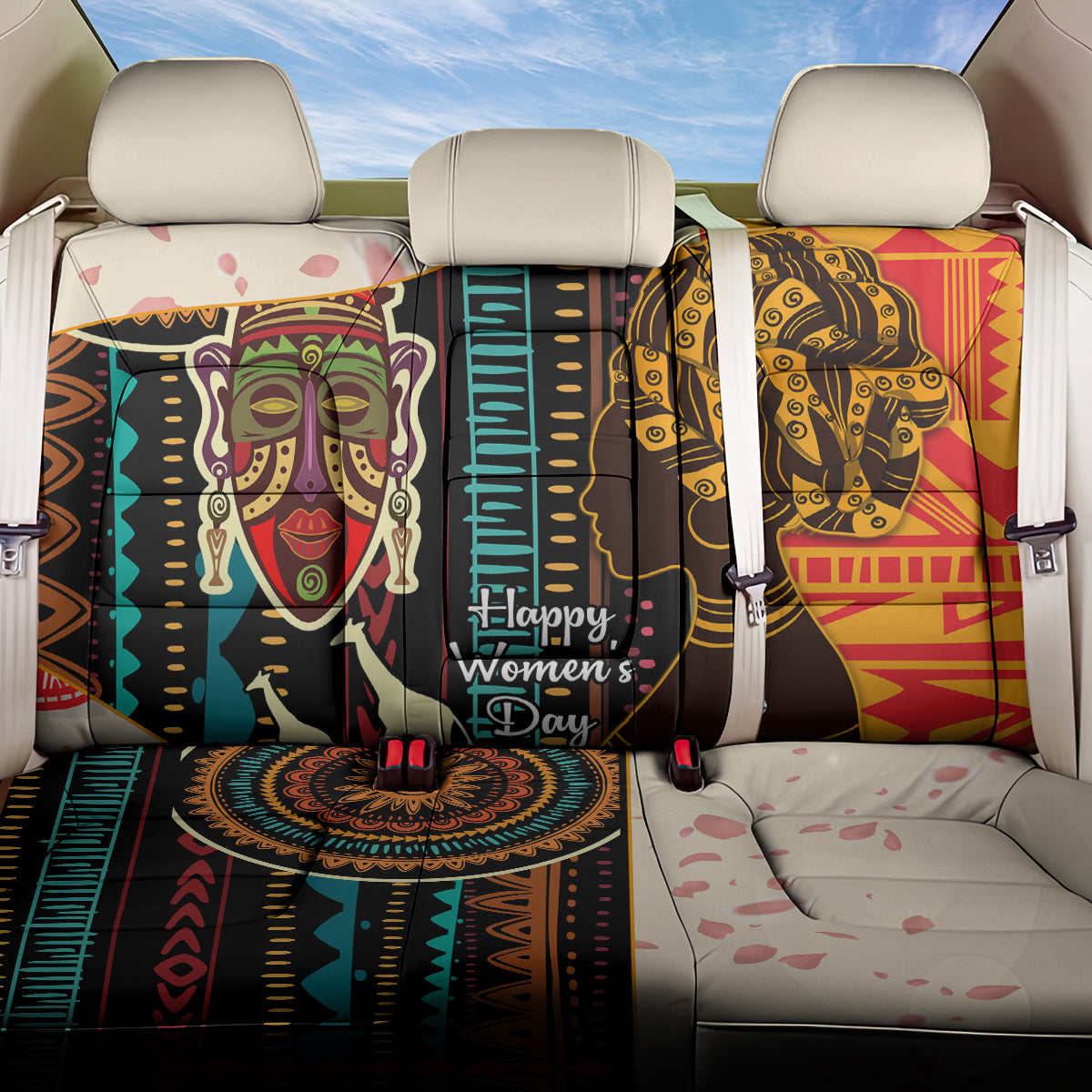 Africa International Women Day Back Car Seat Cover African Pattern - Wonder Print Shop