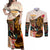 Africa International Women Day Couples Matching Off Shoulder Maxi Dress and Long Sleeve Button Shirt African Pattern - Wonder Print Shop