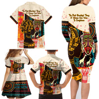 Africa International Women Day Family Matching Long Sleeve Bodycon Dress and Hawaiian Shirt African Pattern - Wonder Print Shop