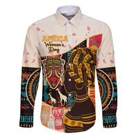 Africa International Women Day Family Matching Off Shoulder Long Sleeve Dress and Hawaiian Shirt African Pattern - Wonder Print Shop