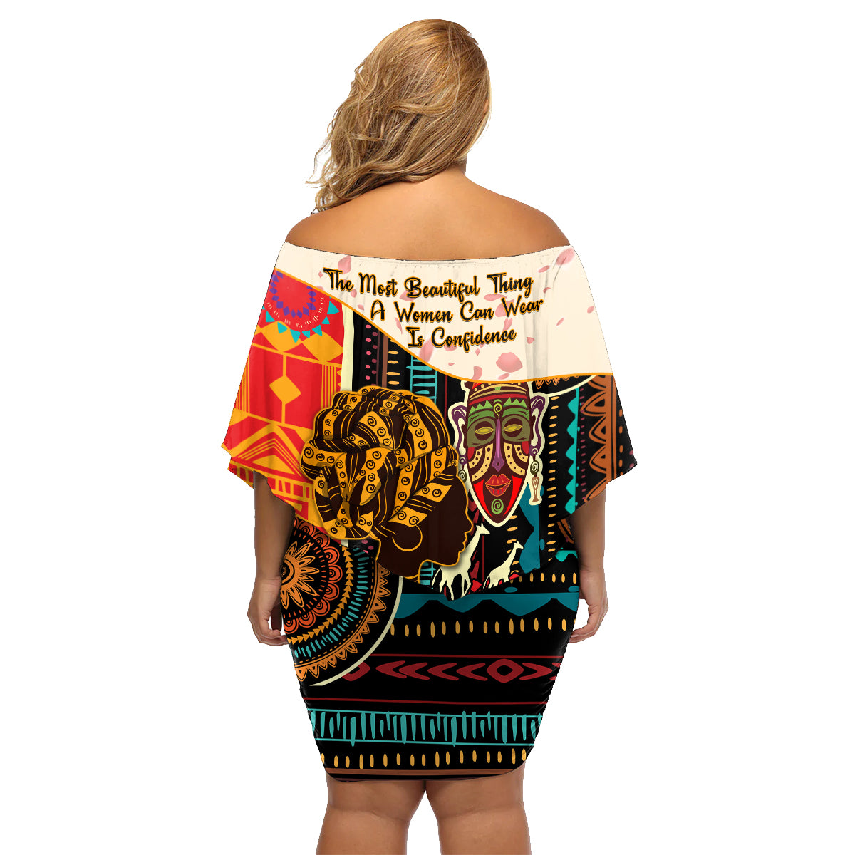 Africa International Women Day Family Matching Off Shoulder Short Dress and Hawaiian Shirt African Pattern - Wonder Print Shop