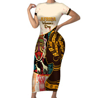 Africa International Women Day Family Matching Short Sleeve Bodycon Dress and Hawaiian Shirt African Pattern - Wonder Print Shop