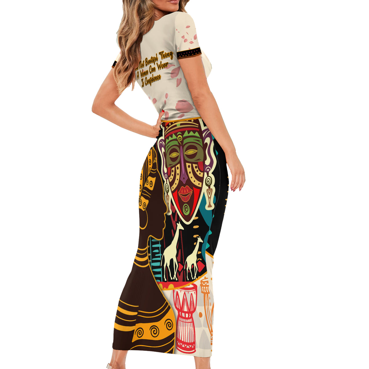 Africa International Women Day Family Matching Short Sleeve Bodycon Dress and Hawaiian Shirt African Pattern - Wonder Print Shop
