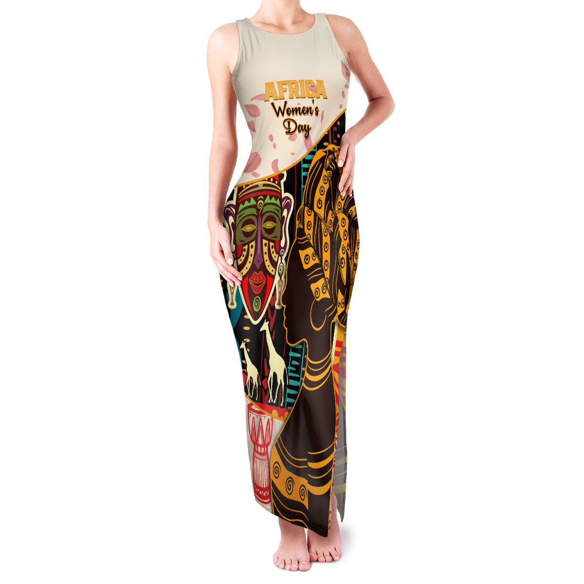 Africa International Women Day Family Matching Tank Maxi Dress and Hawaiian Shirt African Pattern - Wonder Print Shop