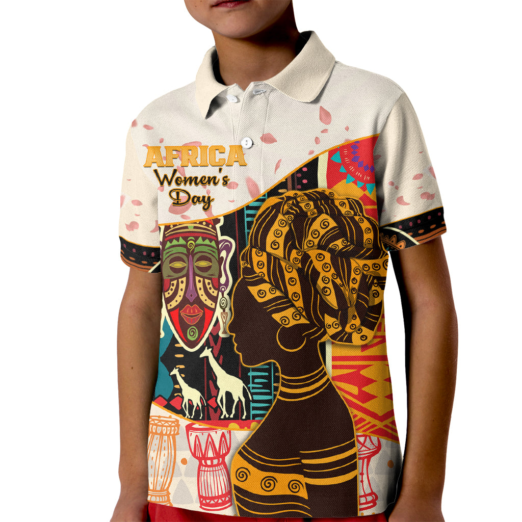Africa International Women Day Kid Polo Shirt African Pattern - Wonder Print Shop
