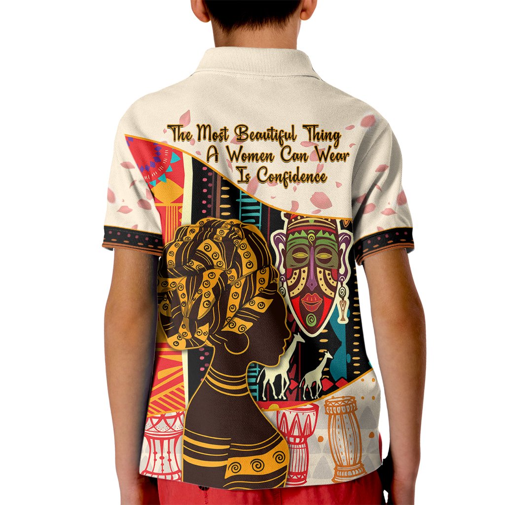 Africa International Women Day Kid Polo Shirt African Pattern - Wonder Print Shop