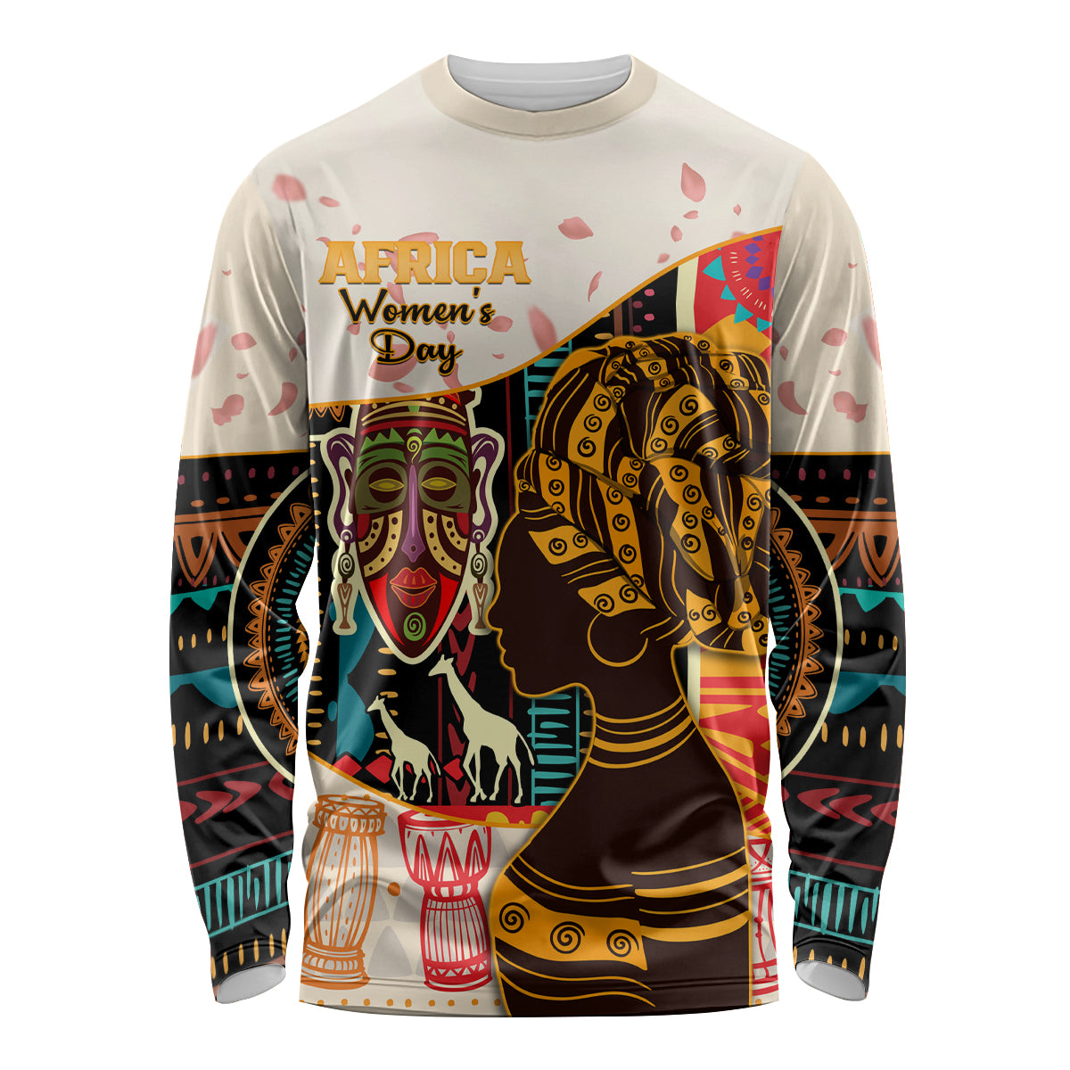 Africa International Women Day Long Sleeve Shirt African Pattern - Wonder Print Shop