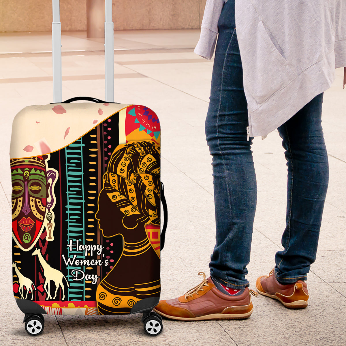 Africa International Women Day Luggage Cover African Pattern - Wonder Print Shop