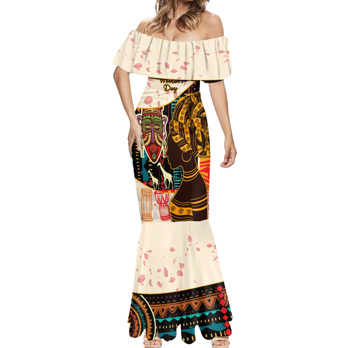 Africa International Women Day Mermaid Dress African Pattern - Wonder Print Shop