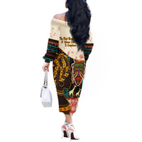 Africa International Women Day Off The Shoulder Long Sleeve Dress African Pattern - Wonder Print Shop