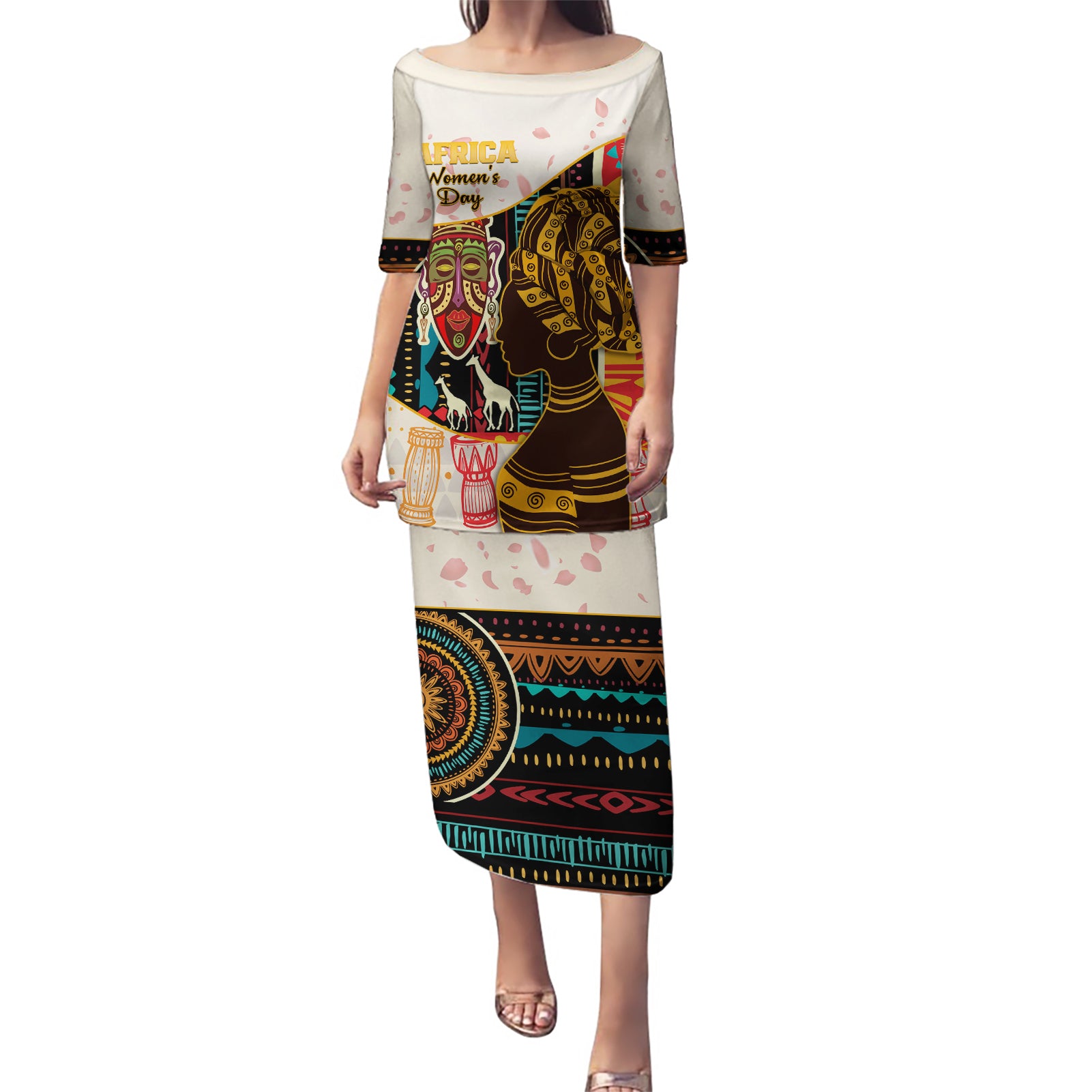 Africa International Women Day Puletasi African Pattern - Wonder Print Shop