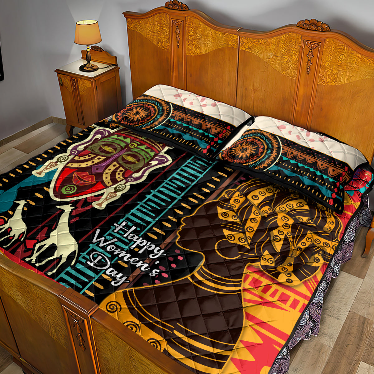 Africa International Women Day Quilt Bed Set African Pattern - Wonder Print Shop