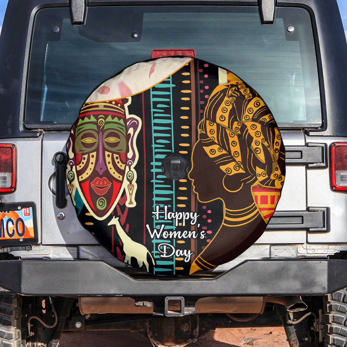 Africa International Women Day Spare Tire Cover African Pattern - Wonder Print Shop