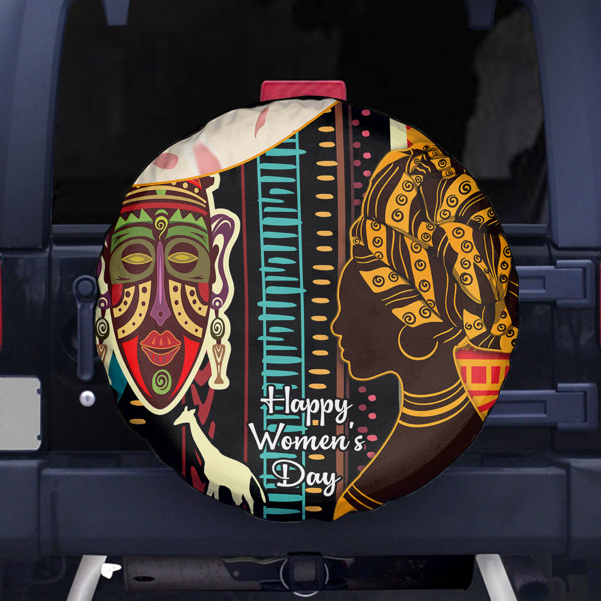 Africa International Women Day Spare Tire Cover African Pattern - Wonder Print Shop