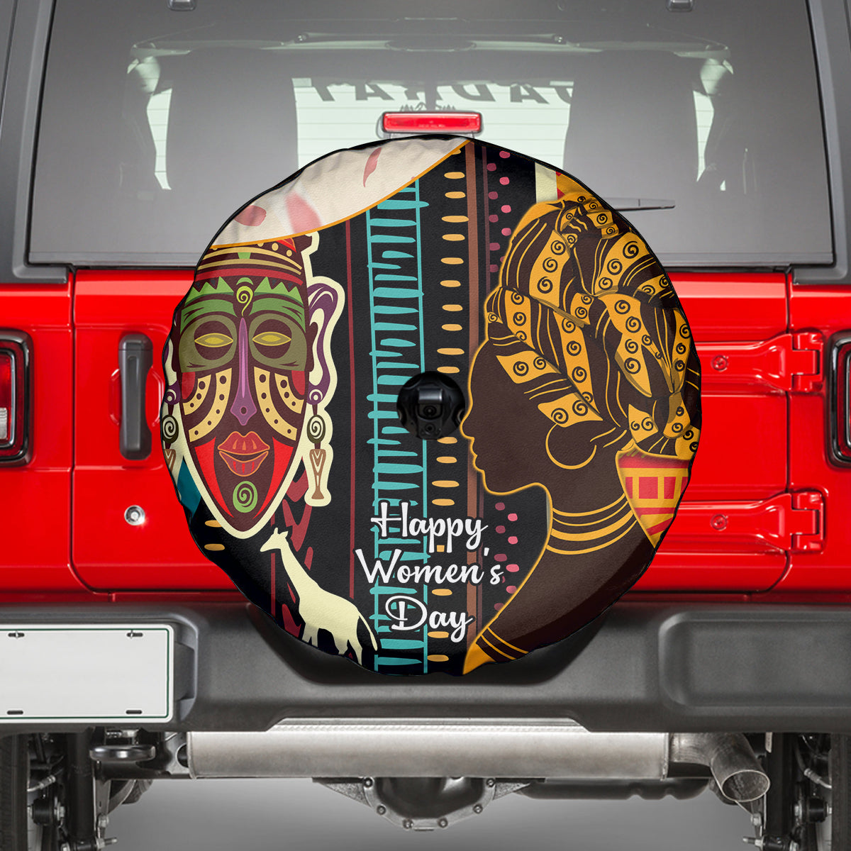 Africa International Women Day Spare Tire Cover African Pattern - Wonder Print Shop