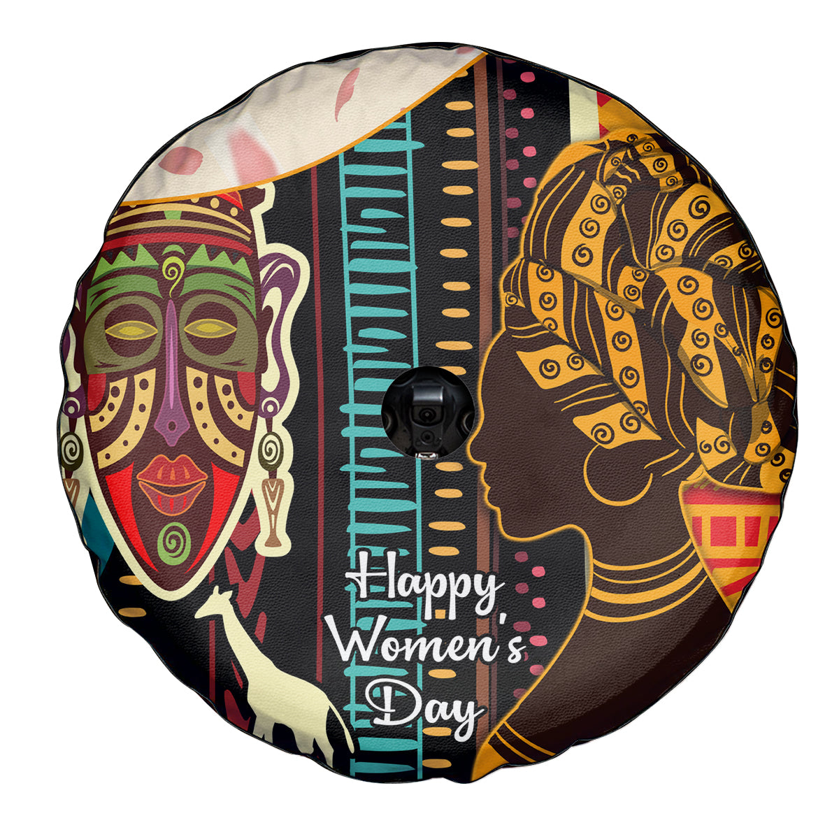Africa International Women Day Spare Tire Cover African Pattern - Wonder Print Shop