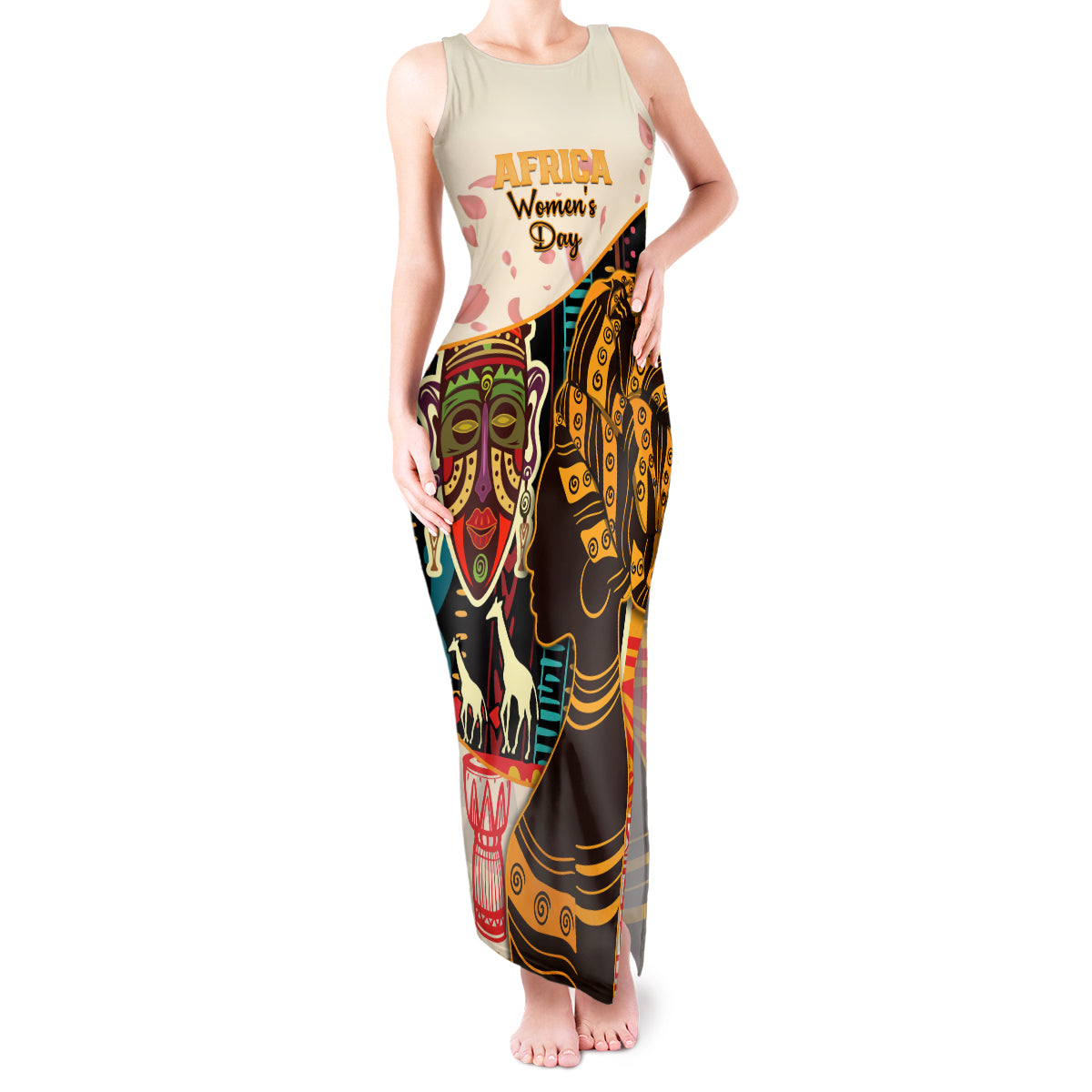 Africa International Women Day Tank Maxi Dress African Pattern - Wonder Print Shop