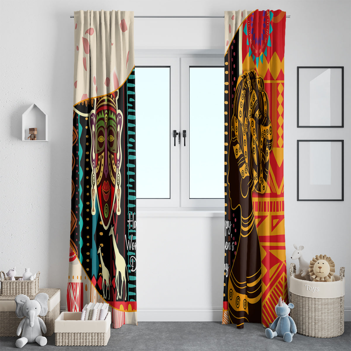 Africa International Women Day Window Curtain African Pattern - Wonder Print Shop