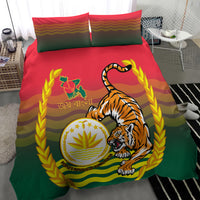 Bangladesh Independence Day Bedding Set Royal Bengal Tiger With Coat Of Arms - Wonder Print Shop