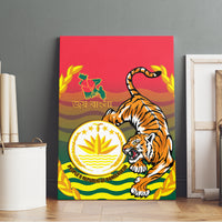 Bangladesh Independence Day Canvas Wall Art Royal Bengal Tiger With Coat Of Arms - Wonder Print Shop