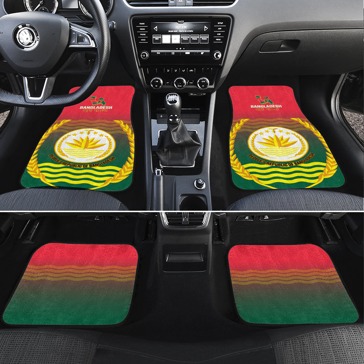 Bangladesh Independence Day Car Mats Royal Bengal Tiger With Coat Of Arms - Wonder Print Shop