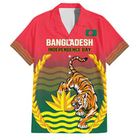 Bangladesh Independence Day Family Matching Short Sleeve Bodycon Dress and Hawaiian Shirt Royal Bengal Tiger With Coat Of Arms - Wonder Print Shop