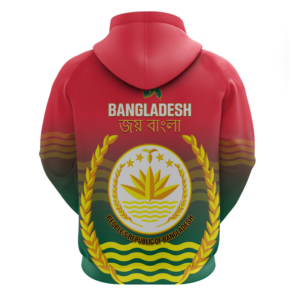 Bangladesh Independence Day Hoodie Royal Bengal Tiger With Coat Of Arms - Wonder Print Shop
